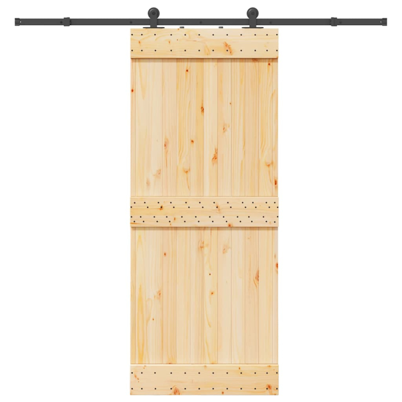 Schiebetür mit Beschlag 85x210 cm Massivholz Kiefer
