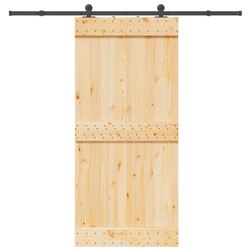 Schiebetür mit Beschlag 95x210 cm Massivholz Kiefer