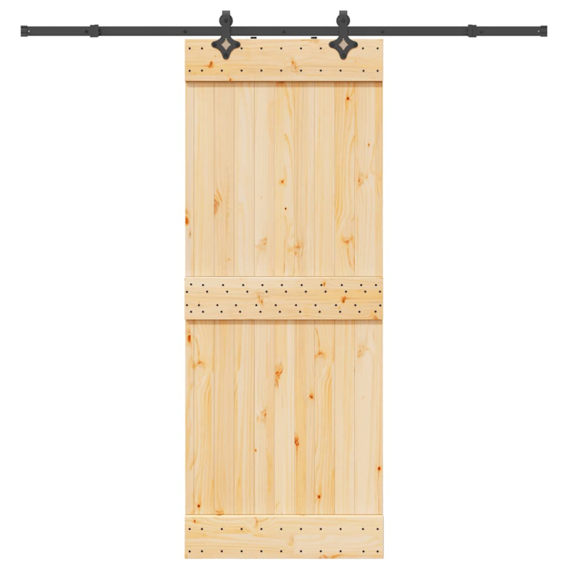 Schiebetür mit Beschlag 80x210 cm Massivholz Kiefer