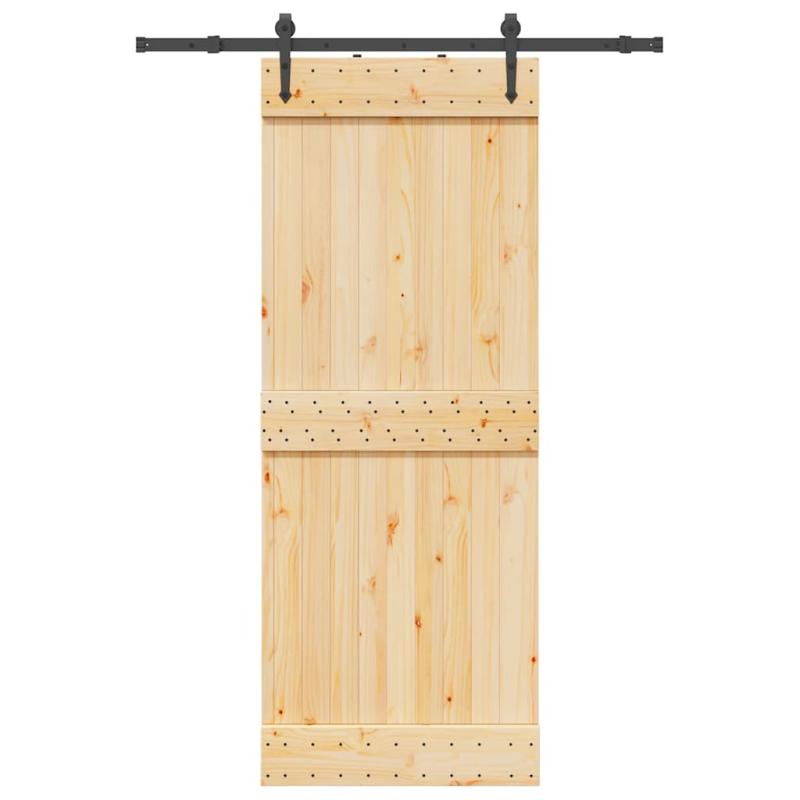 Schiebetür mit Beschlag 80x210 cm Massivholz Kiefer