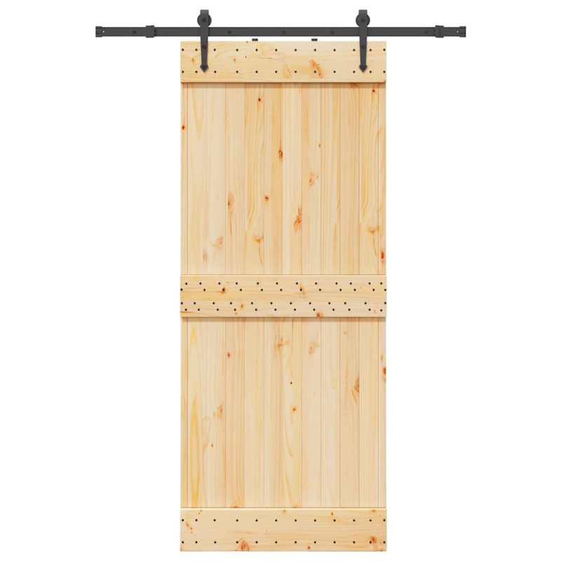 Schiebetür mit Beschlag 85x210 cm Massivholz Kiefer