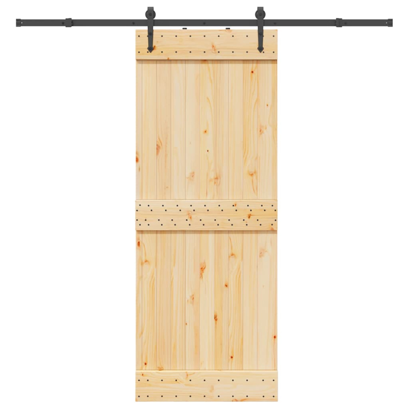Schiebetür mit Beschlag 80x210 cm Massivholz Kiefer