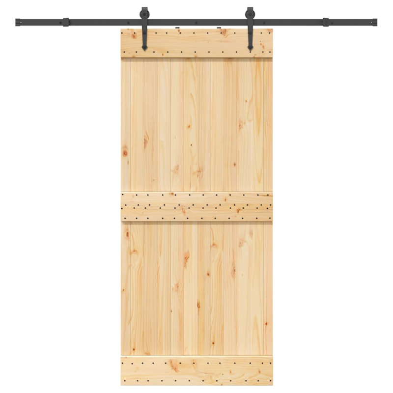 Schiebetür mit Beschlag 90x210 cm Massivholz Kiefer