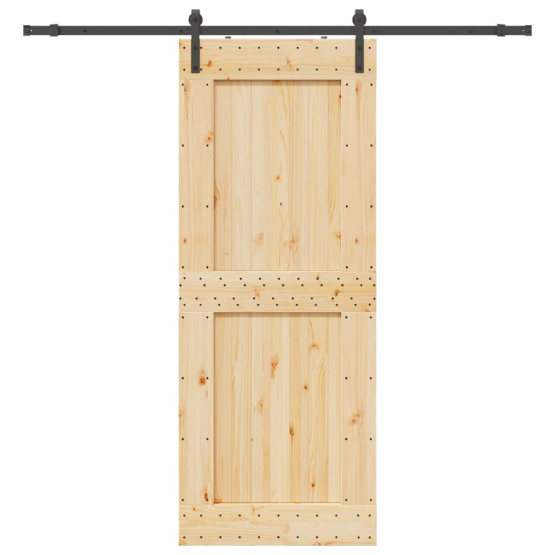 Schiebetür mit Beschlag 90x210 cm Massivholz Kiefer