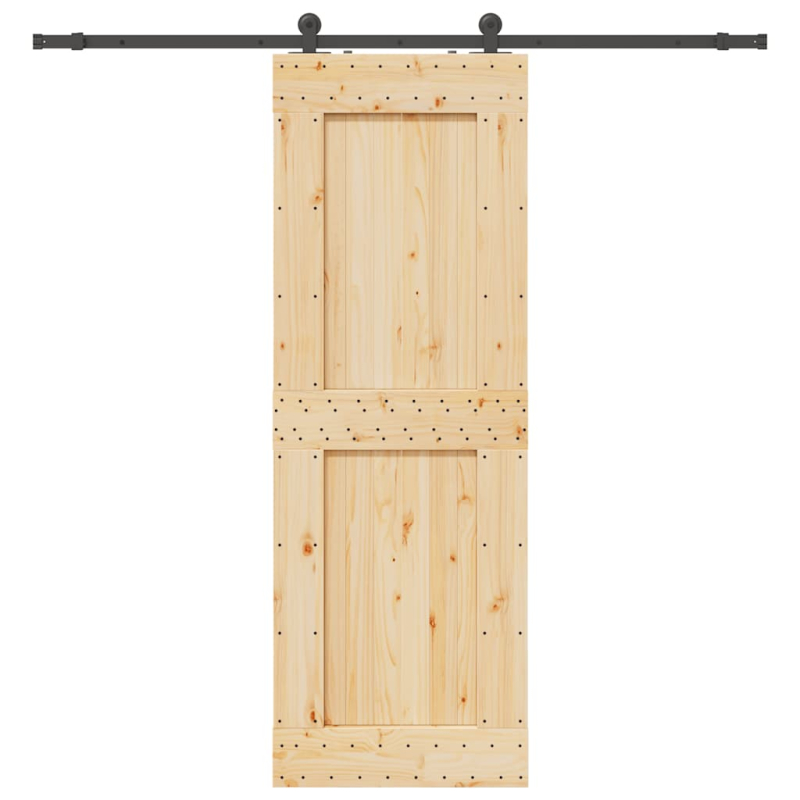 Schiebetür mit Beschlag 80x210 cm Massivholz Kiefer