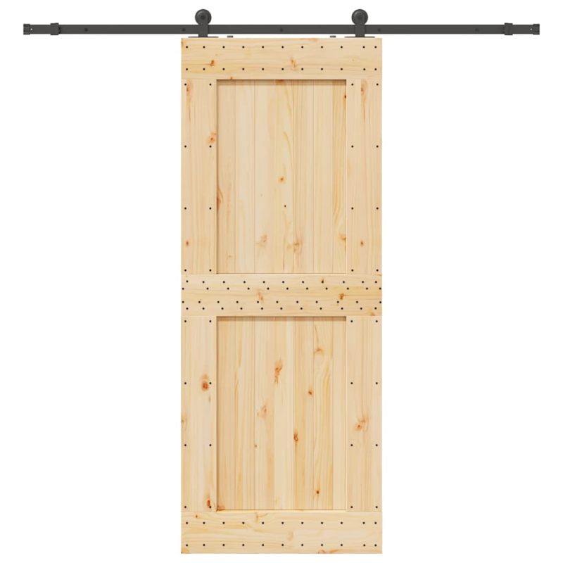 Schiebetür mit Beschlag 90x210 cm Massivholz Kiefer