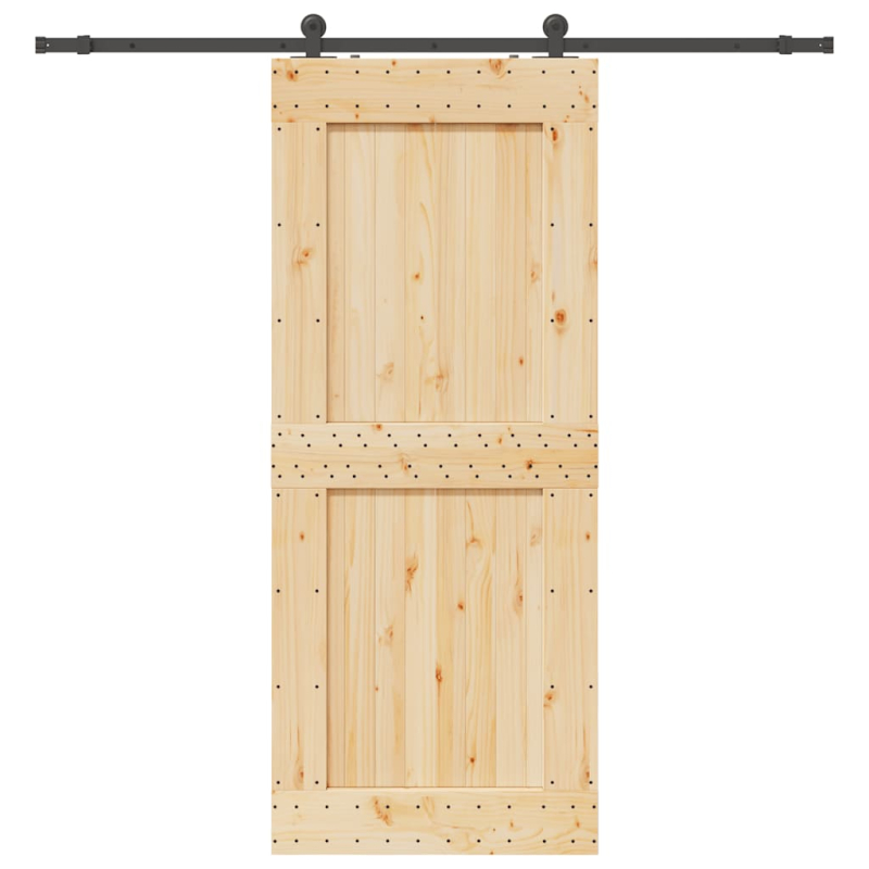 Schiebetür mit Beschlag 95x210 cm Massivholz Kiefer