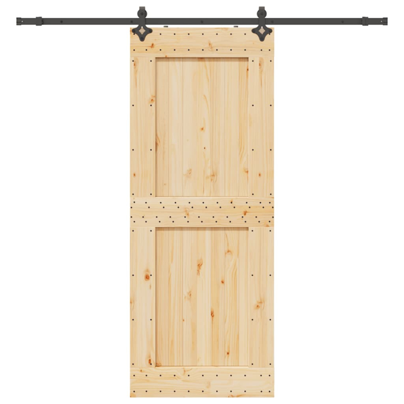 Schiebetür mit Beschlag 90x210 cm Massivholz Kiefer