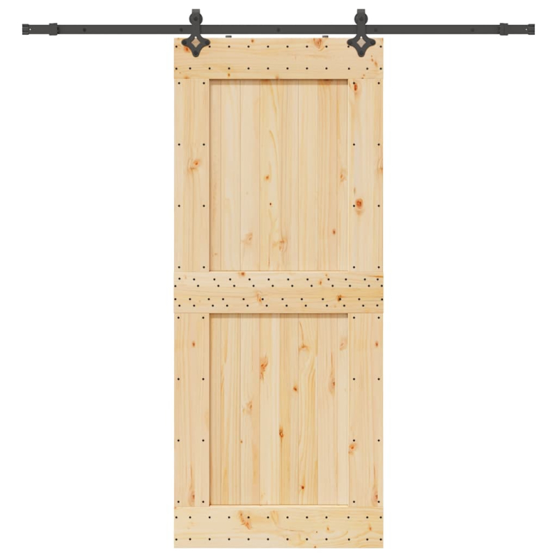 Schiebetür mit Beschlag 95x210 cm Massivholz Kiefer