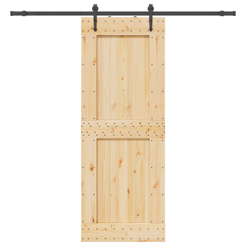 Schiebetür mit Beschlag 85x210 cm Massivholz Kiefer