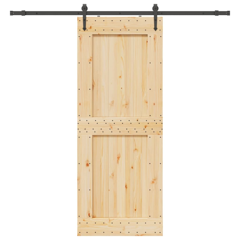 Schiebetür mit Beschlag 90x210 cm Massivholz Kiefer