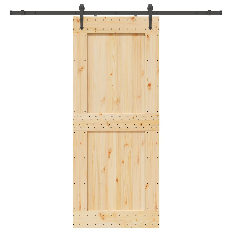 Schiebetür mit Beschlag 95x210 cm Massivholz Kiefer