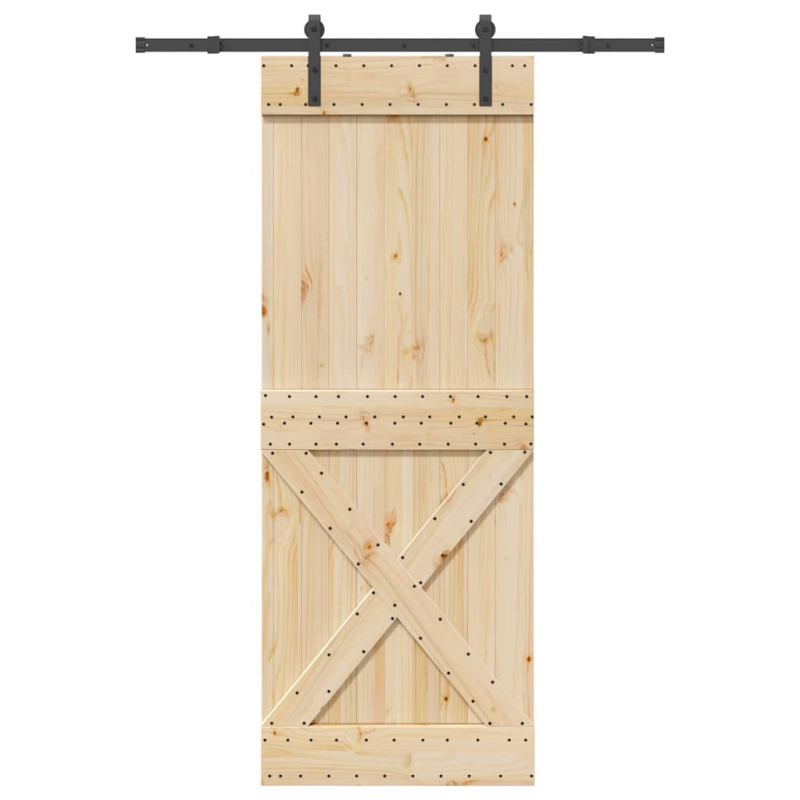 Schiebetür mit Beschlag 85x210 cm Massivholz Kiefer