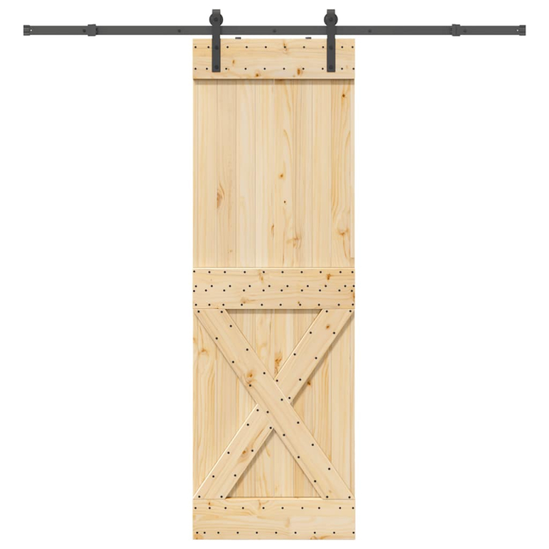 Schiebetür mit Beschlag 70x210 cm Massivholz Kiefer