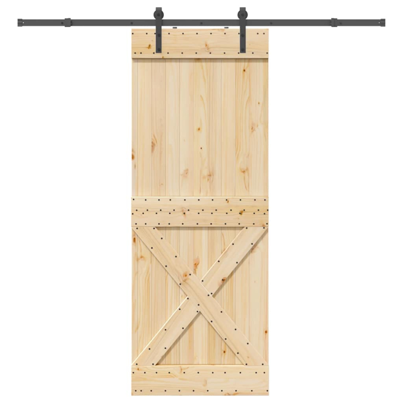 Schiebetür mit Beschlag 85x210 cm Massivholz Kiefer