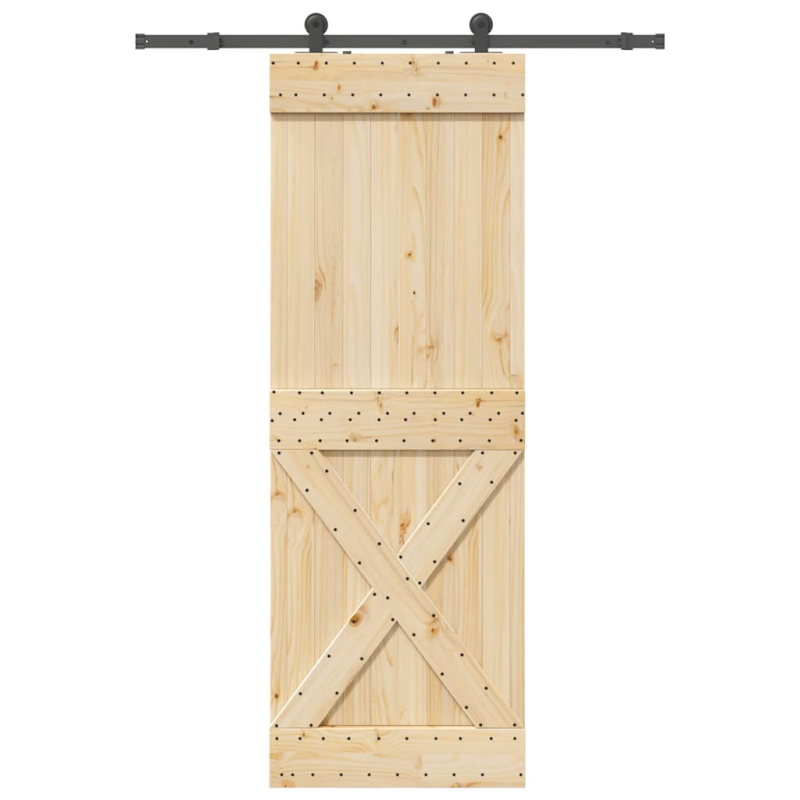 Schiebetür mit Beschlag 80x210 cm Massivholz Kiefer