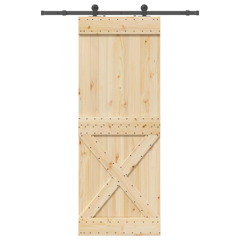 Schiebetür mit Beschlag 85x210 cm Massivholz Kiefer