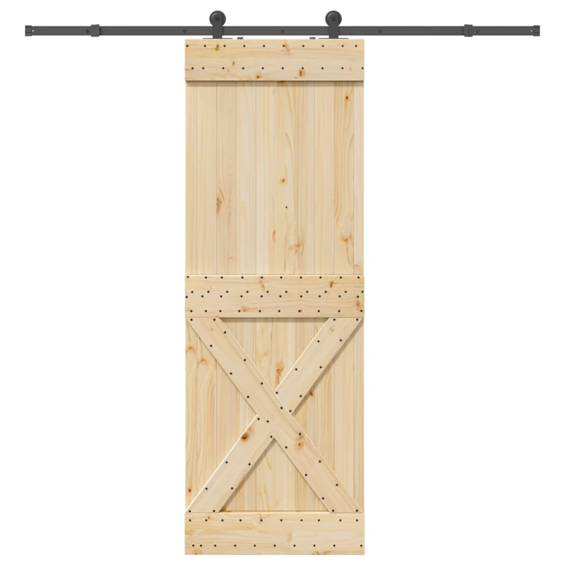 Schiebetür mit Beschlag 80x210 cm Massivholz Kiefer