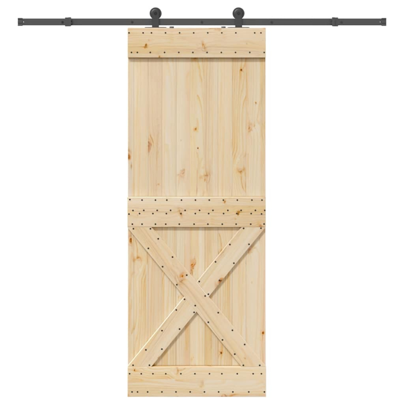 Schiebetür mit Beschlag 85x210 cm Massivholz Kiefer