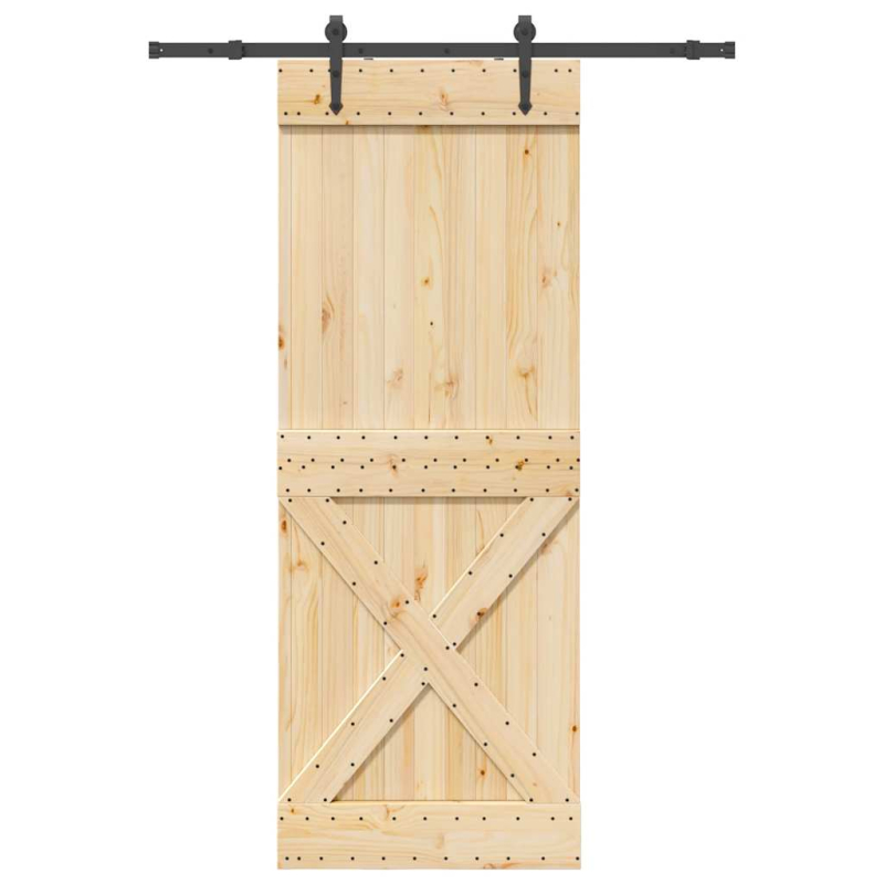 Schiebetür mit Beschlag 85x210 cm Massivholz Kiefer