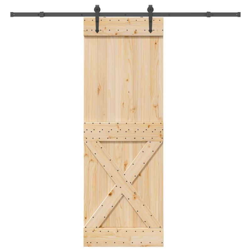 Schiebetür mit Beschlag 80x210 cm Massivholz Kiefer