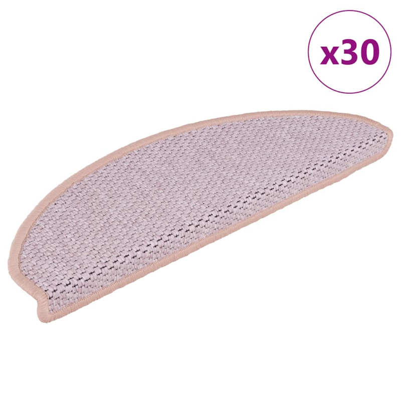 Stufenmatten Selbstklebend Sisal-Optik 30Stk. 65x21x4cm Rosa