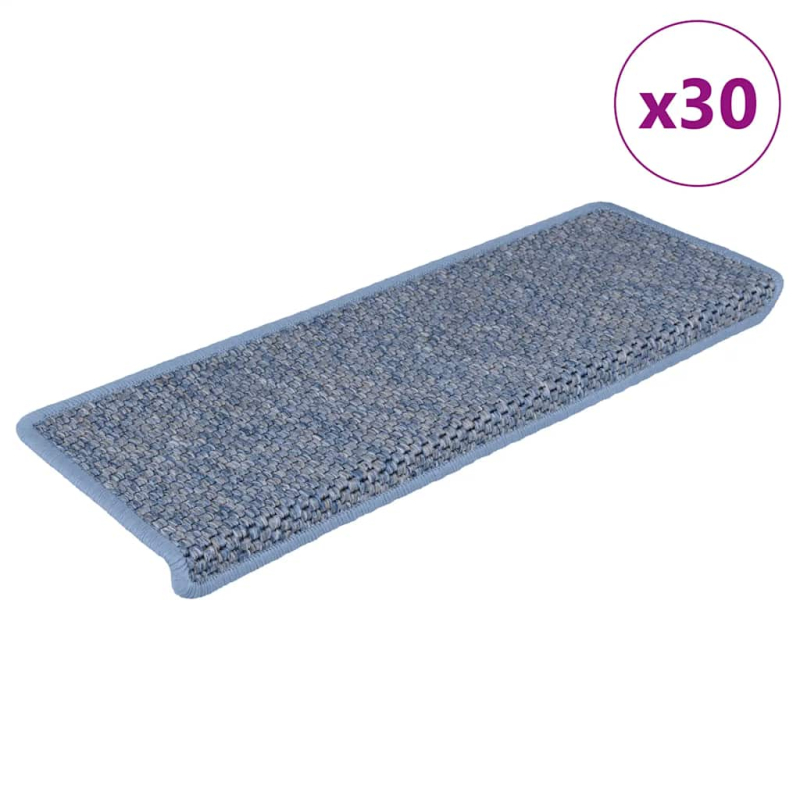 Stufenmatten Selbstklebend Sisal-Optik 30Stk. 65x21x4cm Blau