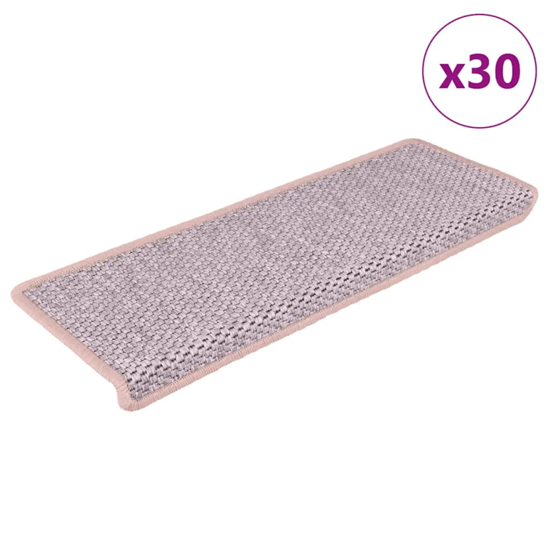 Stufenmatten Selbstklebend Sisal-Optik 30Stk. 65x21x4cm Rosa