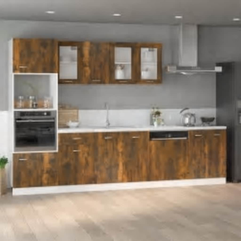 Mikrowellenumbauschrank Lyon Räuchereiche 60x57x207 cm Holzwerkstoff