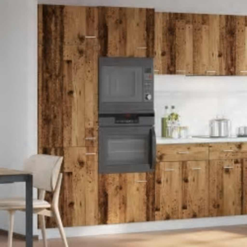 Mikrowellenschrank Lyon Altholz-Optik 60x57x207 cm Holzwerkstoff