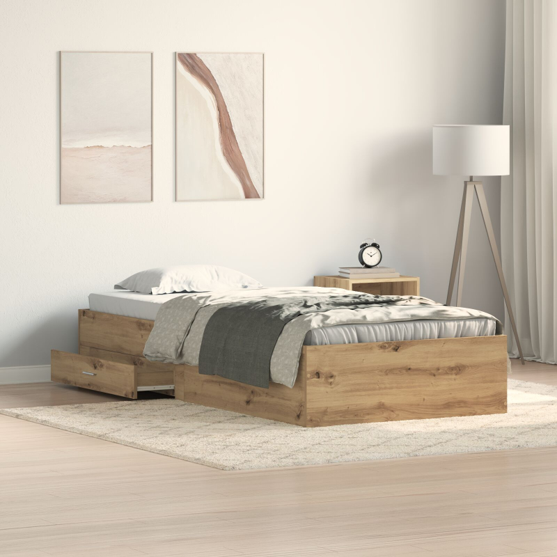 Bettgestell Artisan Eiche 90x190 cm aus Holzwerkstoff