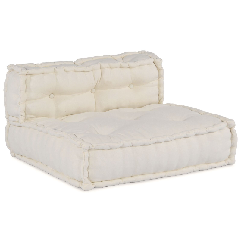 4-Sitzer Modular Pouffe Sofa Umwandelbar Creme Stoff