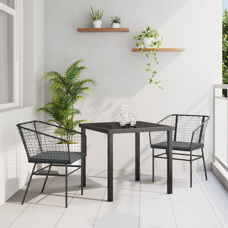 Set von 2 Schwarz und Dunkelgrau
