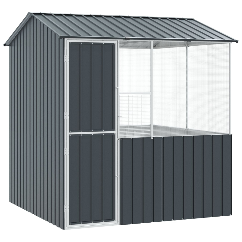 Vogelkäfig Anthrazit 215x78x200 cm Galvanisierter Stahl