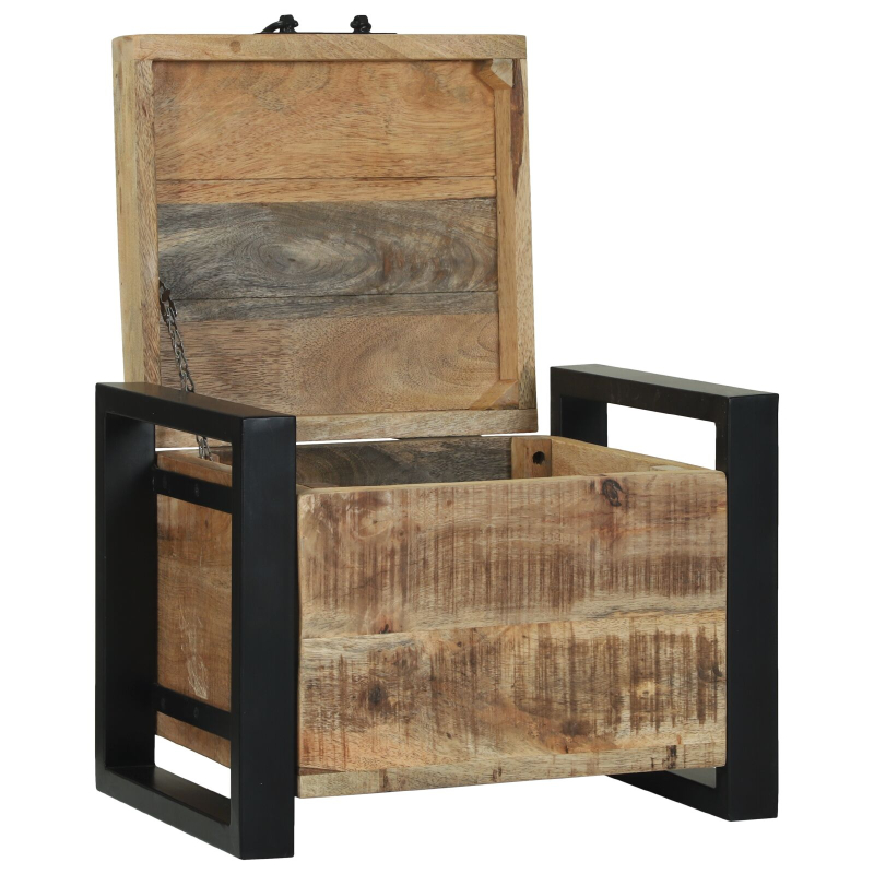 Lagertruhen 40x30x30cm aus massivem Mango-Holz und Metall