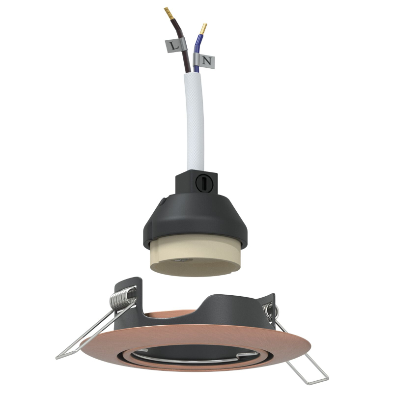 Eingebaute Spotlights 12 Stück Rund GU10 Kupfer Ø90 mm Stahl