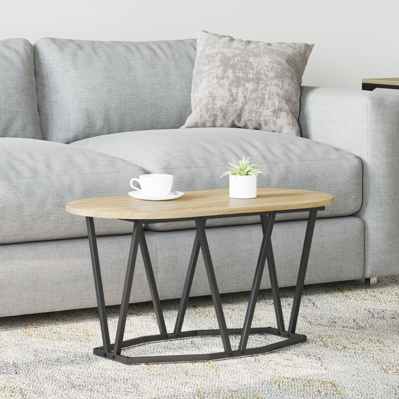 Couchtisch aus Sonoma Eiche 80x40x40,5 cm, Holzwerkstoff und Metall