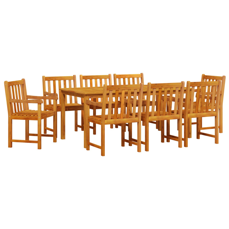 9-teiliges Garten-Esszimmer-Set aus massiven Akazienholz