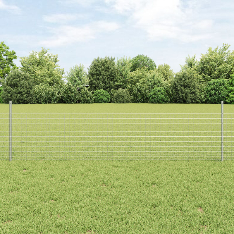 Gartenzaunset Set aus 2 Galvanisierter Stahl 25 x 0,5 m Langlebig