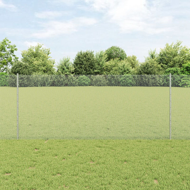 Gartenzaunset Set von 2 Galvanisierter Stahl 1 m hoch, 25 m lang