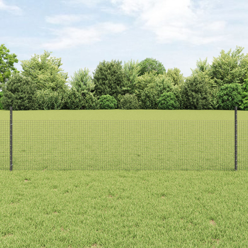Gartenzaun-Set Set mit 2 Grau Metall Groß Langlebig
