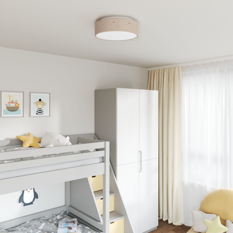 Deckenleuchten mit Sterne Lampenschirm Taupe Ø 38 cm Stoff E27