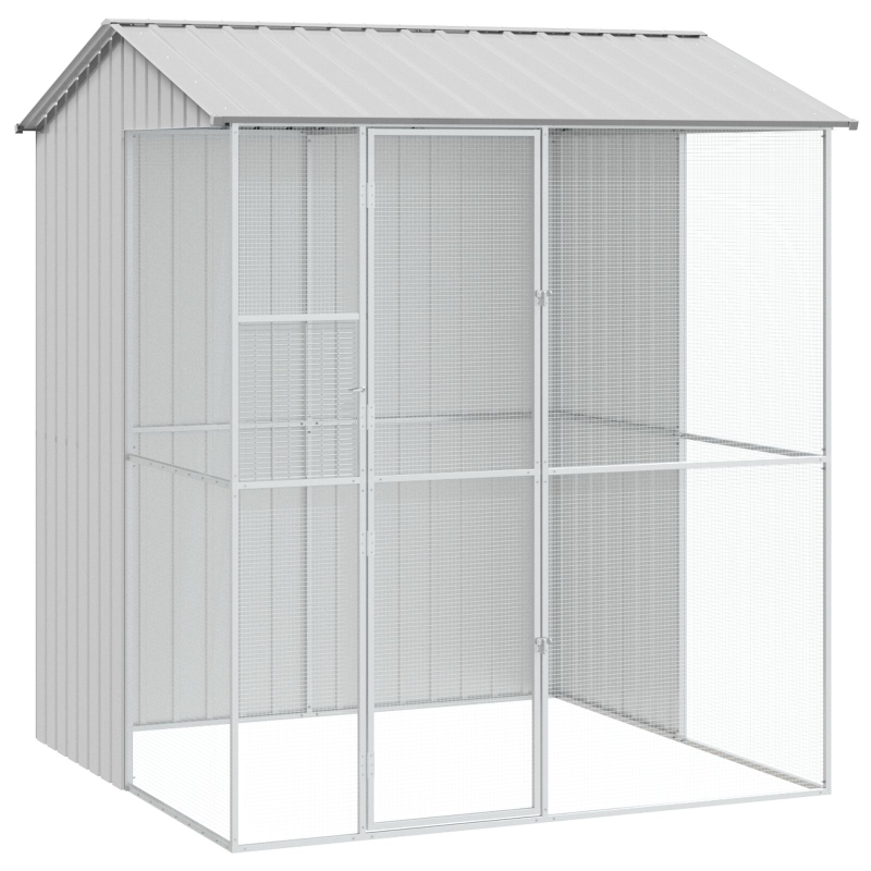 Vogelvoliere Grau 215x210x247 cm Stahl