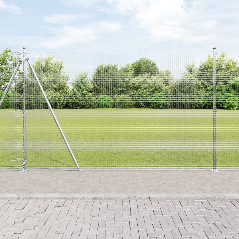 geschweißter Drahtzaun mit 13 flanged Pfosten 1,5x25 m verzinkter Stahl