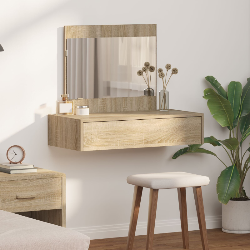 Wand-Schminktisch Sonoma Eiche 83x40x70 cm