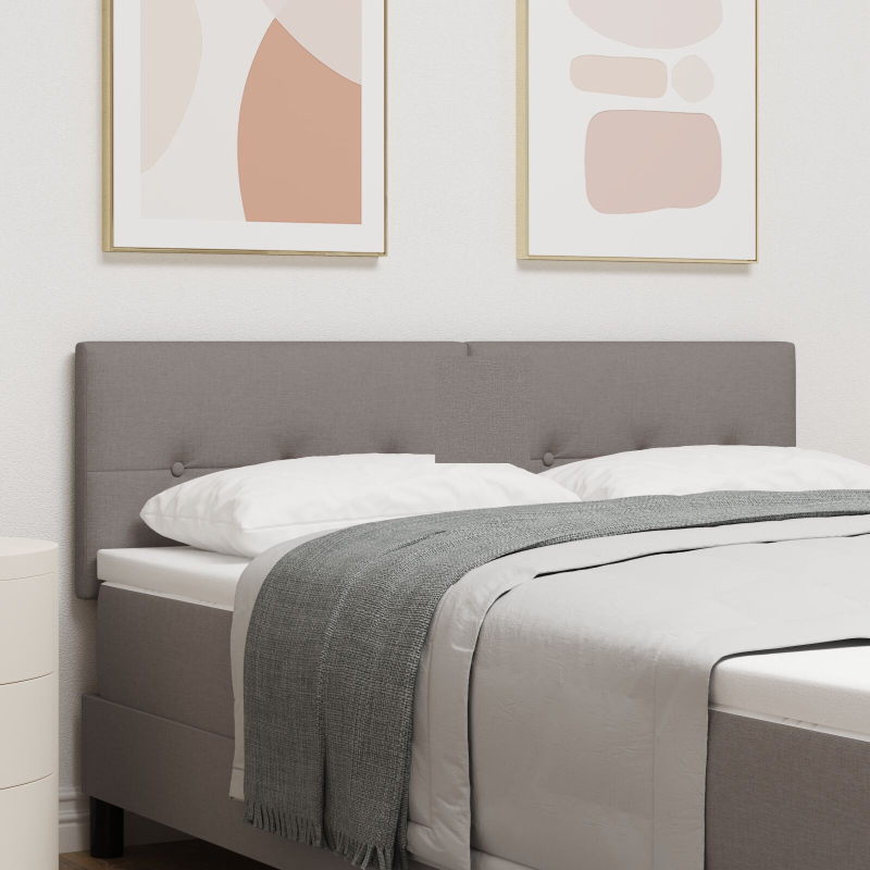 Kopfteil mit Knopfheftung Taupe 140 cm Stoff