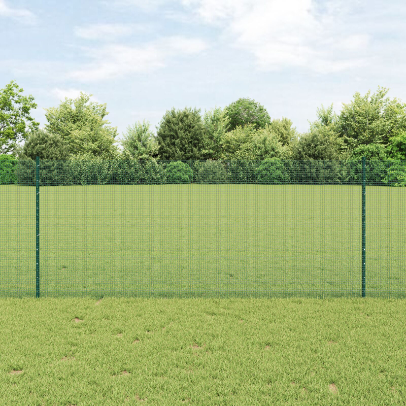 Gartenzaun Set Set aus 2 Grün Verzinkter Stahl 25 x 1 m