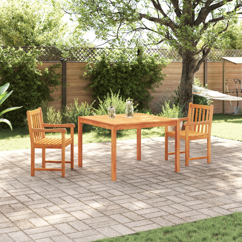 3-teiliges Garten-Esszimmer-Set aus massivem Akazienholz