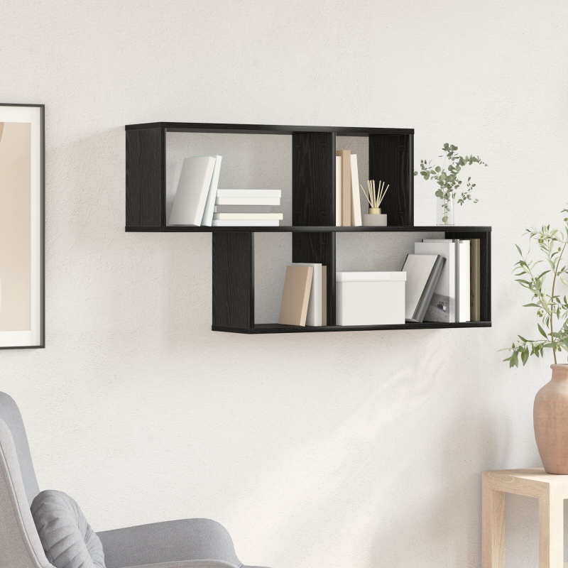 Wandregal Schwarze Eiche 100x25x53 cm MDF