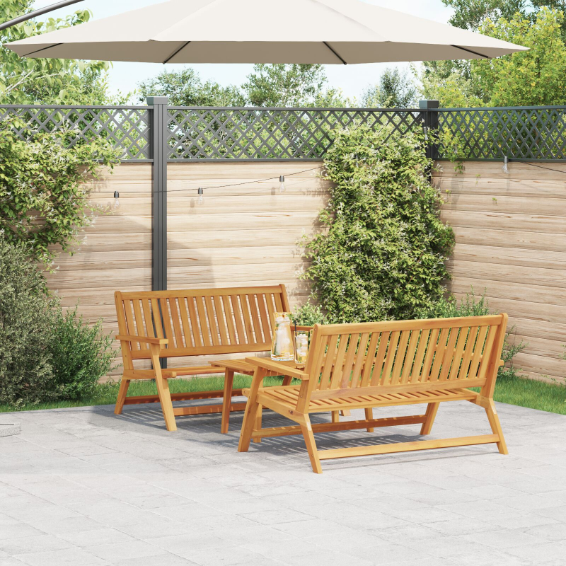 Gartenstühle mit Tisch 3 Stück Massivholz Akazie